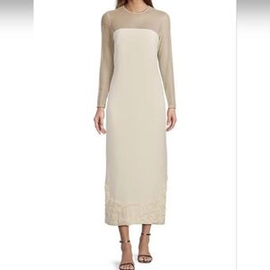 ANTONIO MELANI Elegant Cream Long Sleeve Dress